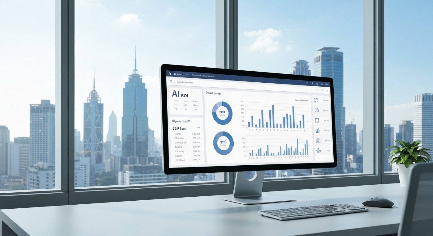 AI business case dashboard showing ROI metrics