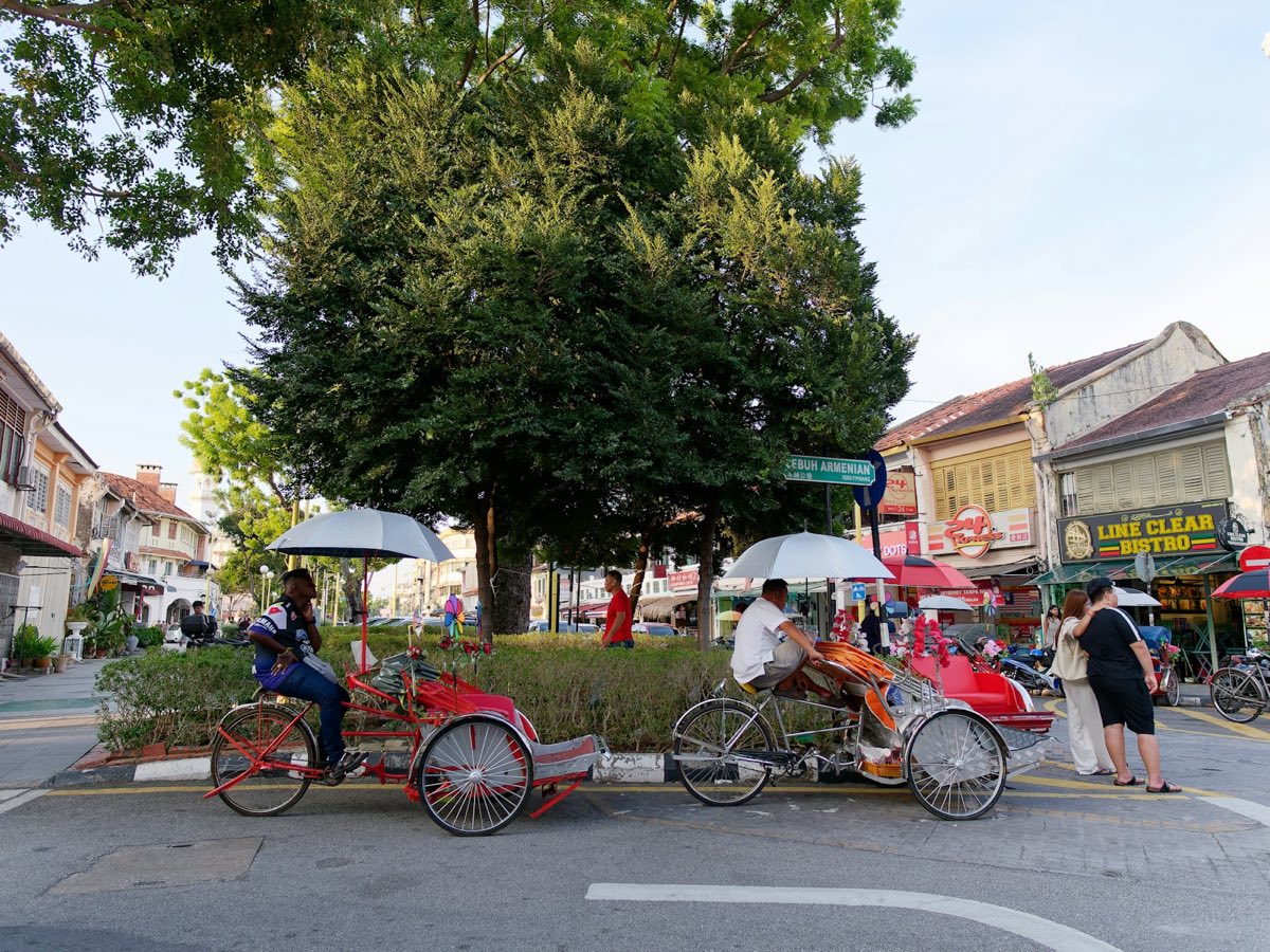 Trishaws on Lebuh Armenian, George Town, Penang — venue city for AITraining2U HRDC-claimable AI training