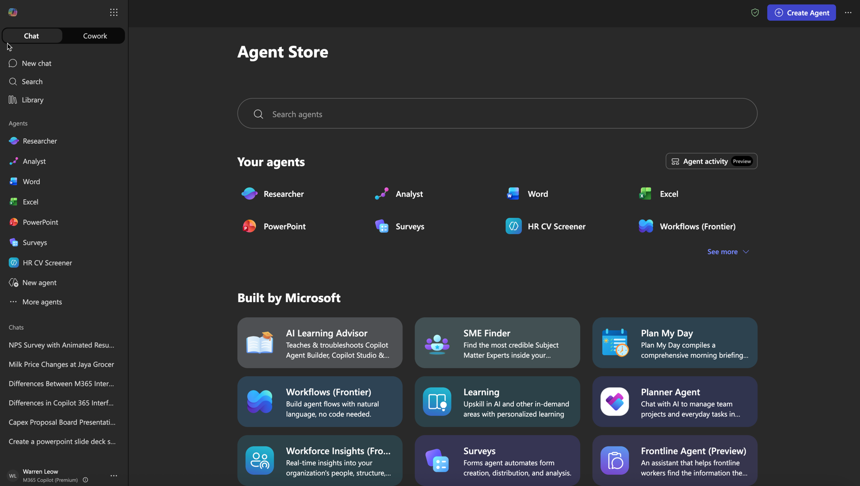 The Microsoft Copilot agent store