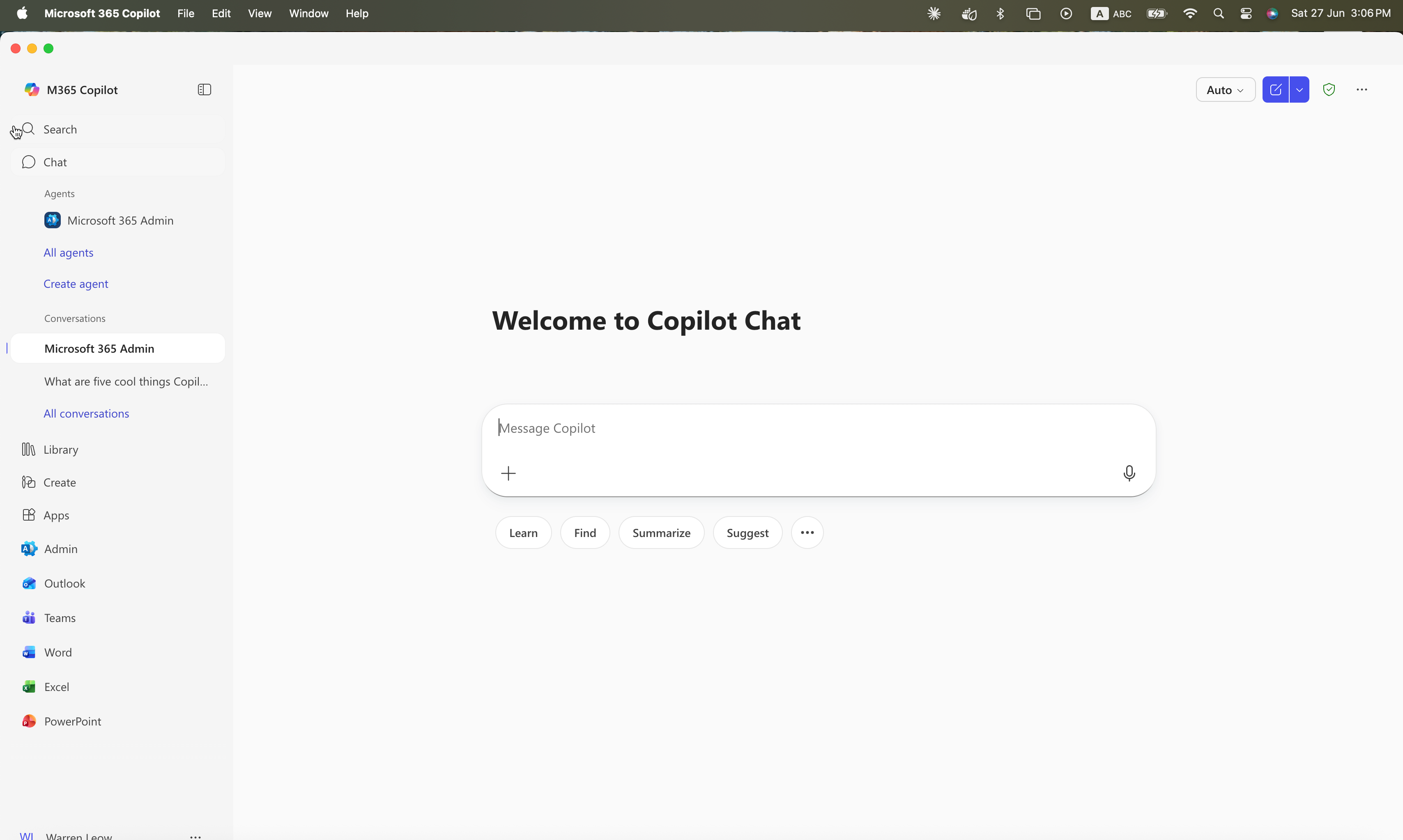Microsoft Copilot Chat grounded in organisational data