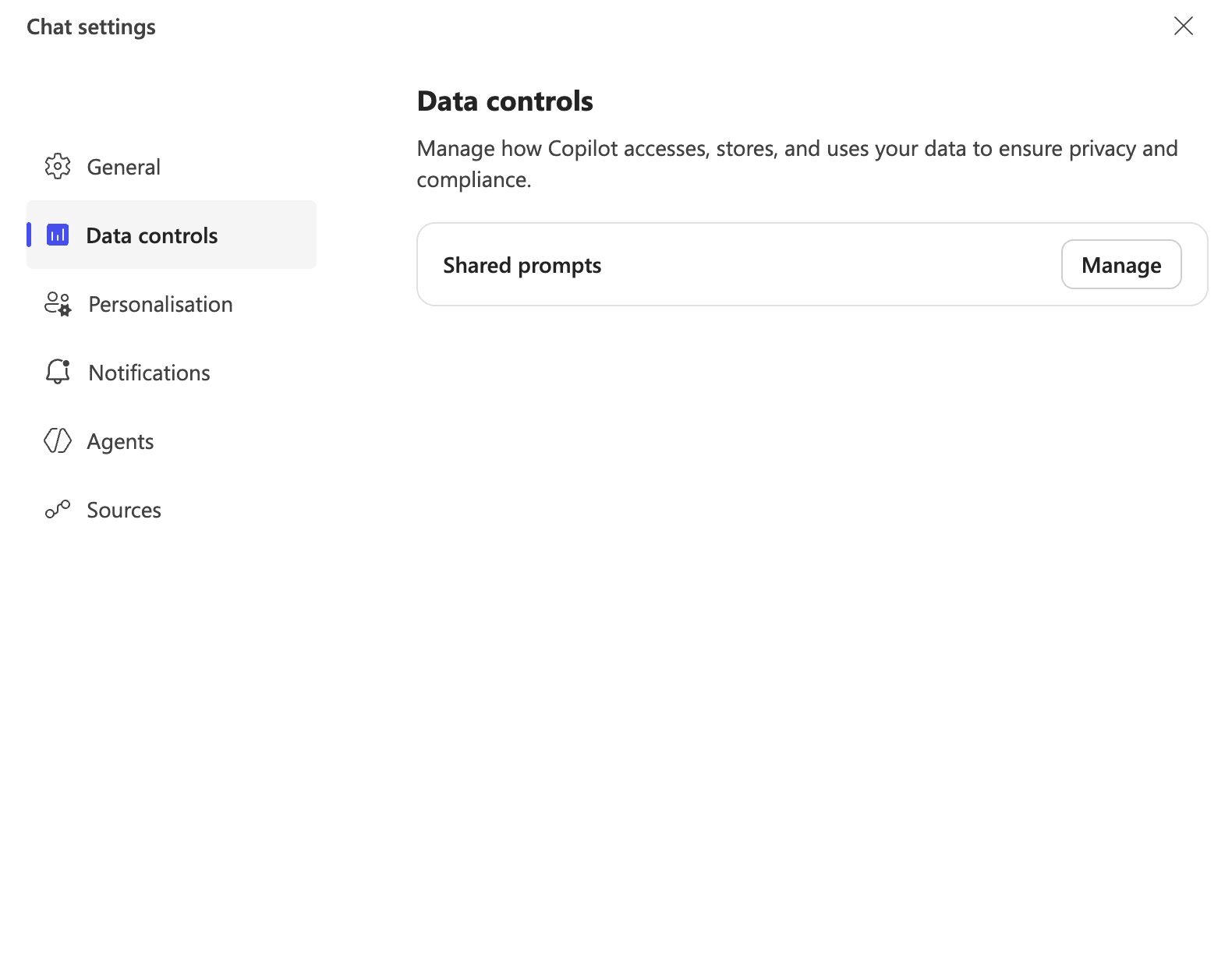 Microsoft Copilot data control settings for governing content access