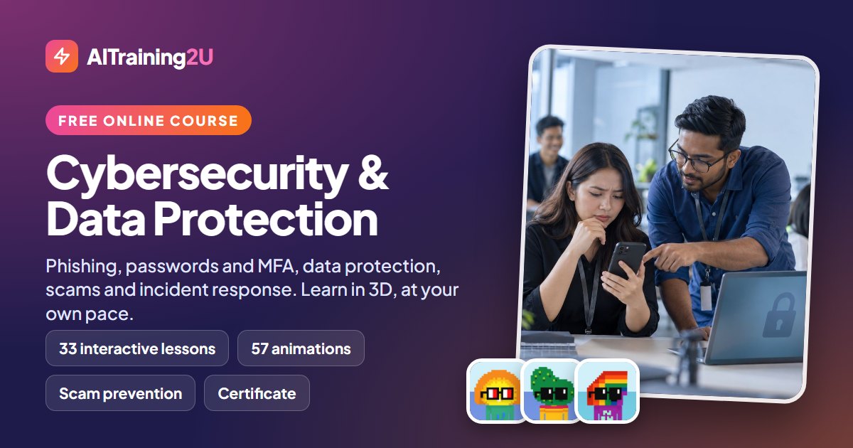 Cybersecurity & Data Protection: free online course from AITraining2U
