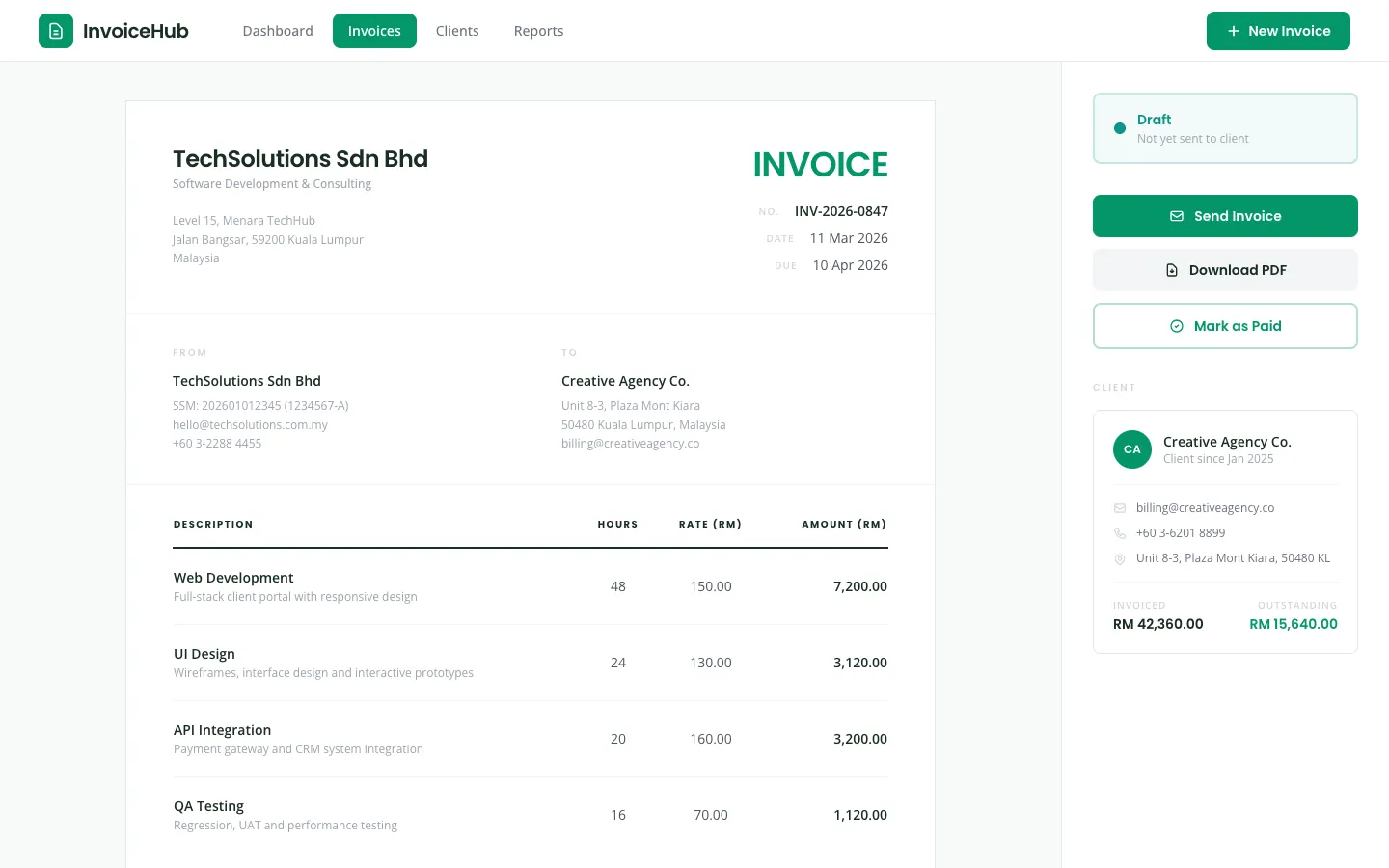 InvoiceHub billing tool